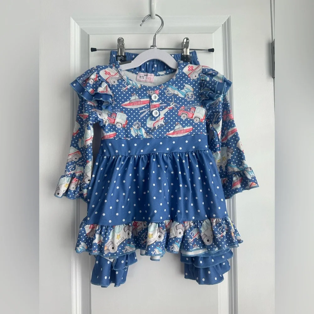 Pete + Lucy Girls Rescue Me Tunic Pants Set Size 2T